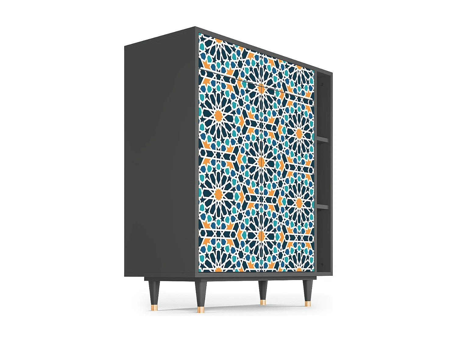 Kredens - 96х110х41 cm - BS6 - Kaleidoscope, Antracyt