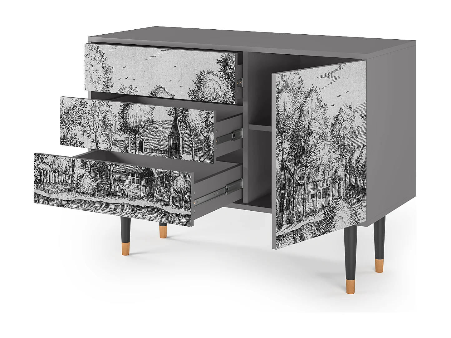 Buffet - 115х84х41 cm - S3 - Bird Dropping, Gris