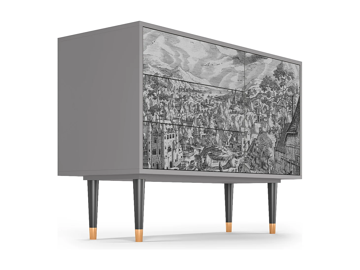 Credenza - 115х84х41 cm - S3 - Bird Dropping, Grigio