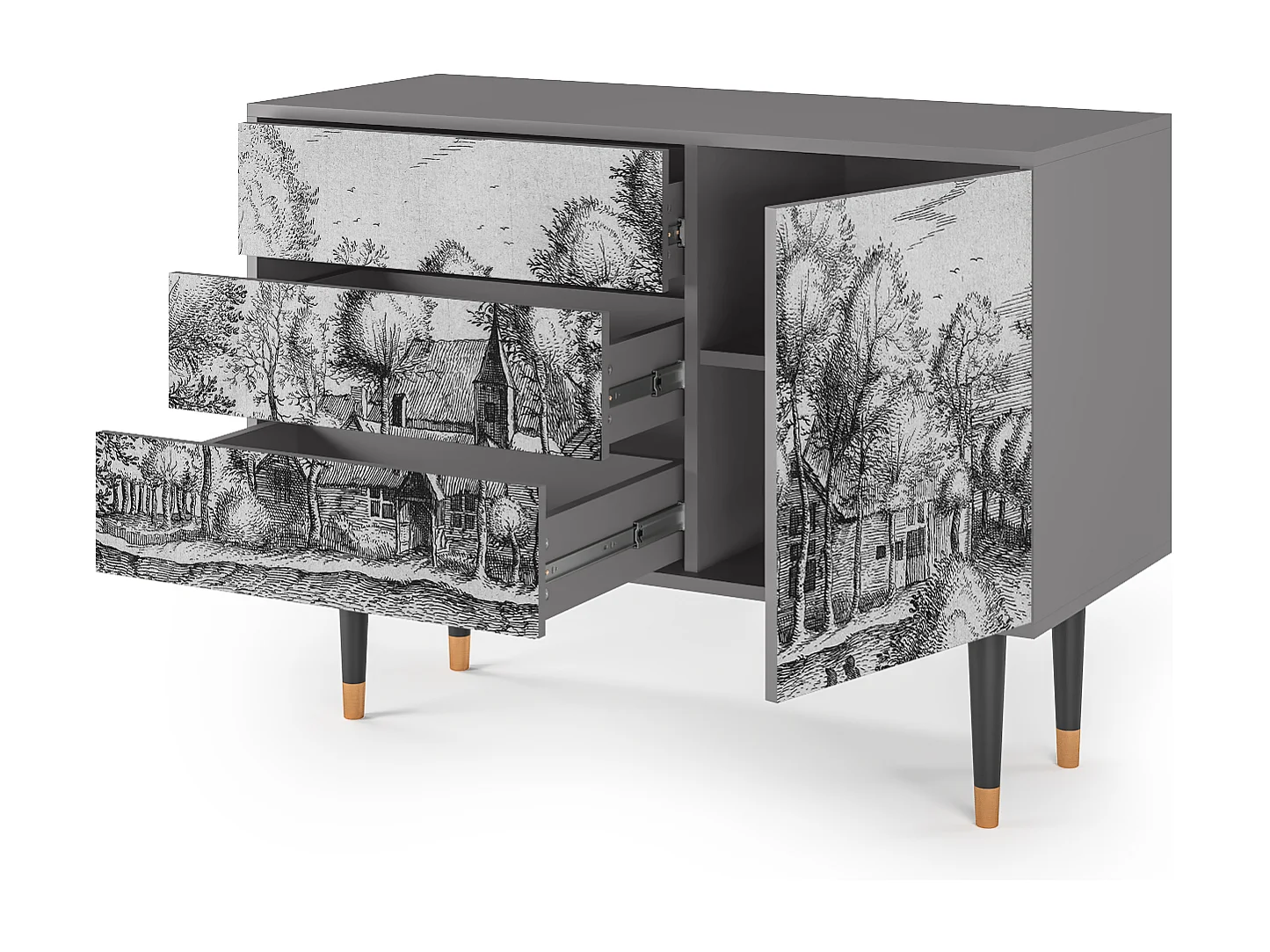 Credenza - 115х84х41 cm - S3 - Bird Dropping, Grigio