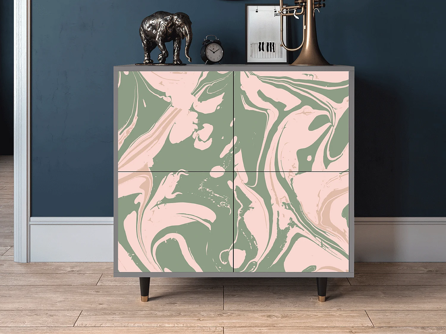 Buffet - 94x96x48 cm - BS3 - Aquarelle, Gris