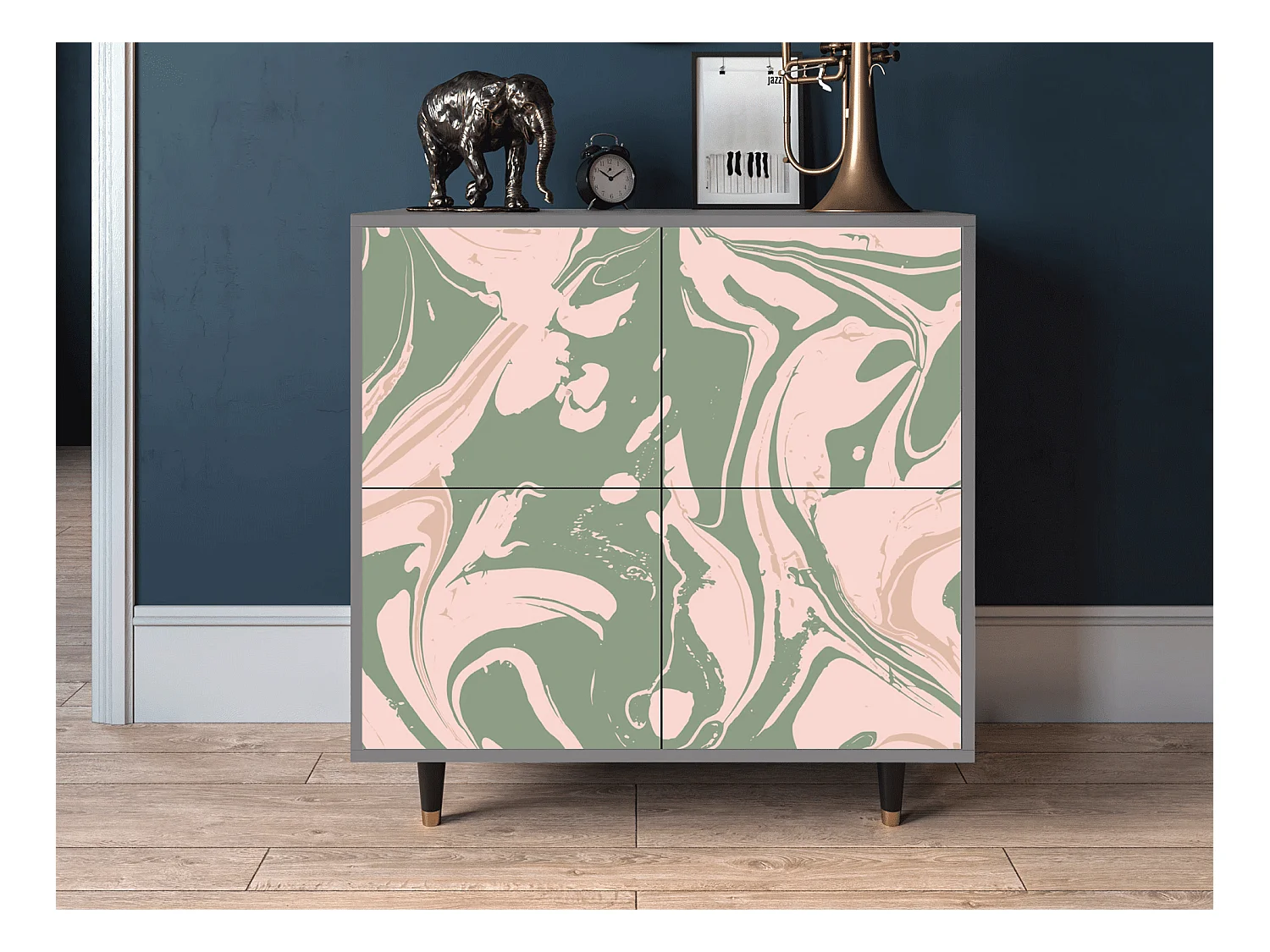 Buffet - 94x96x48 cm - BS3 - Aquarelle, Gris