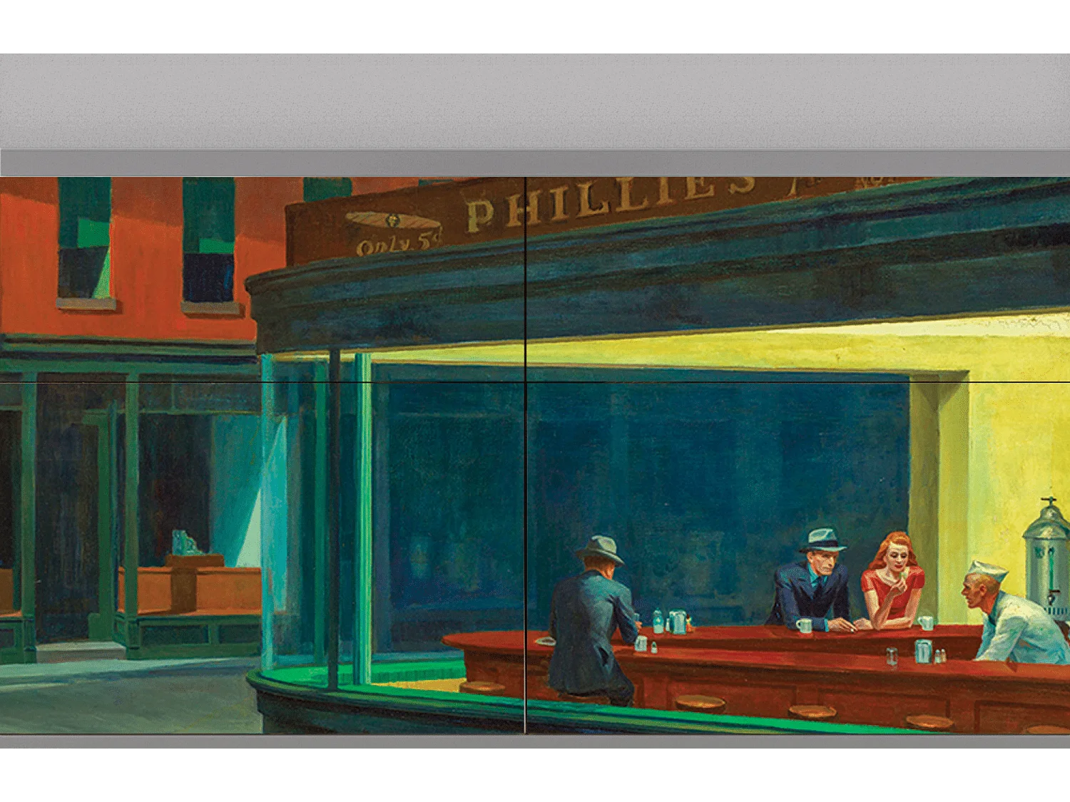 Buffet - 115x85x48 cm - BS4 - Nighthawks by Hopper, Gris