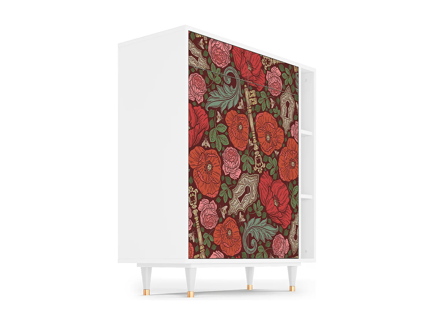 Credenza - 96х110х41 cm - BS6 - Poppy Garden, Bianco