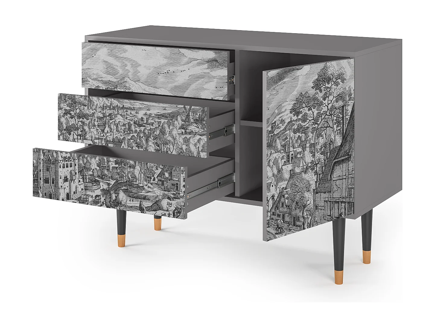 Credenza - 115х84х41 cm - S3 - Blau Schuyte, Grigio