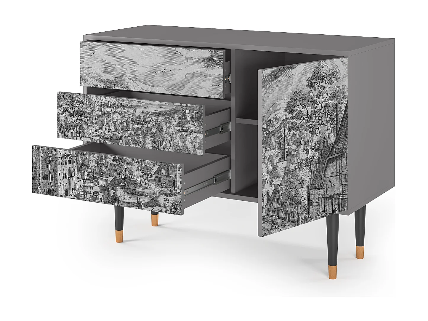 Buffet - 115х84х41 cm - S3 - Blau Schuyte, Gris