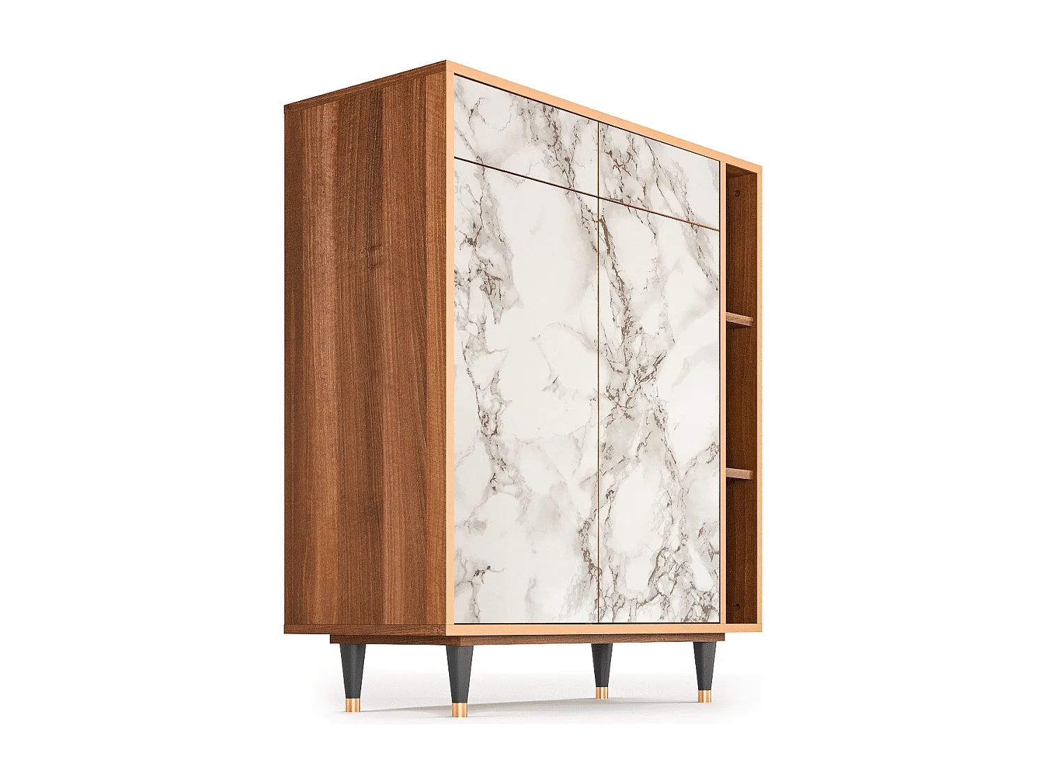 Buffet - 96х110х41 cm - BS6 - Milk Marble, Noyer