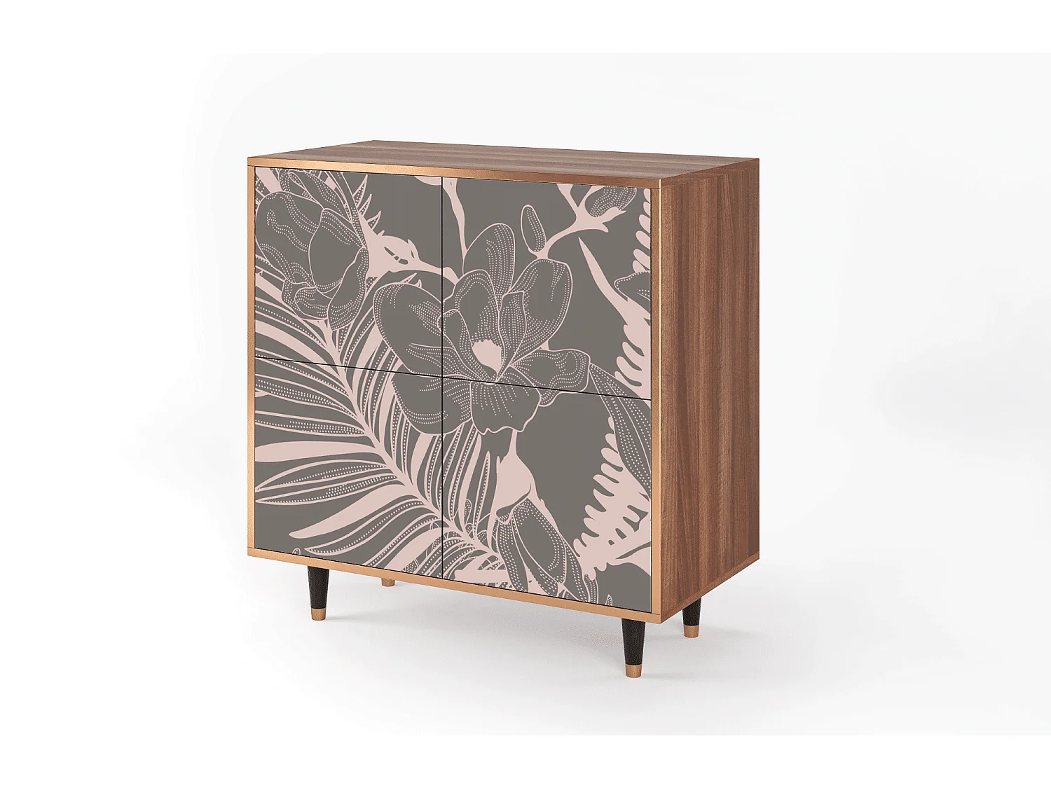 Buffet - 94x96x48 cm - BS3 - Issabelline Flower, Noyer