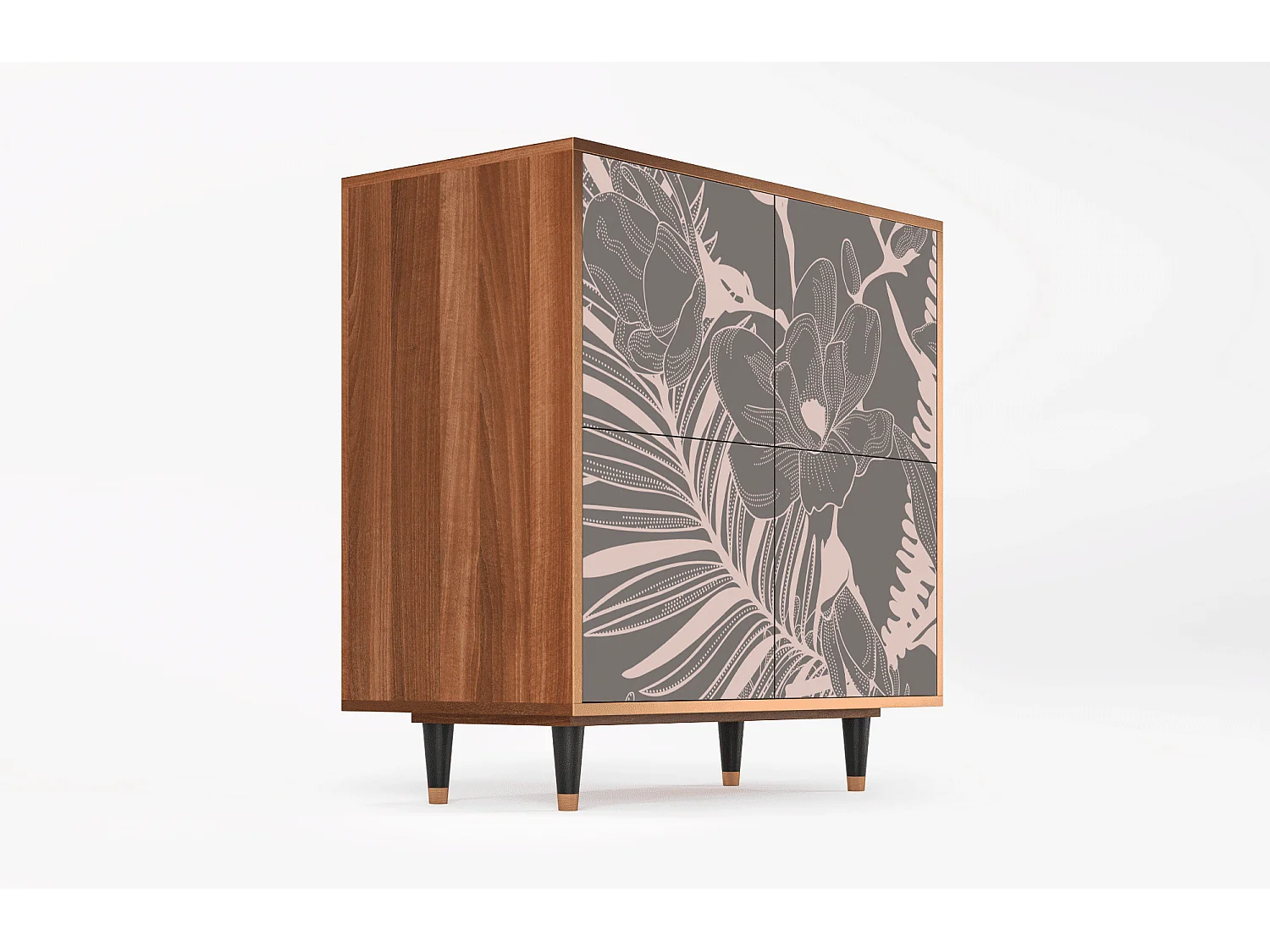 Buffet - 94x96x48 cm - BS3 - Issabelline Flower, Noyer