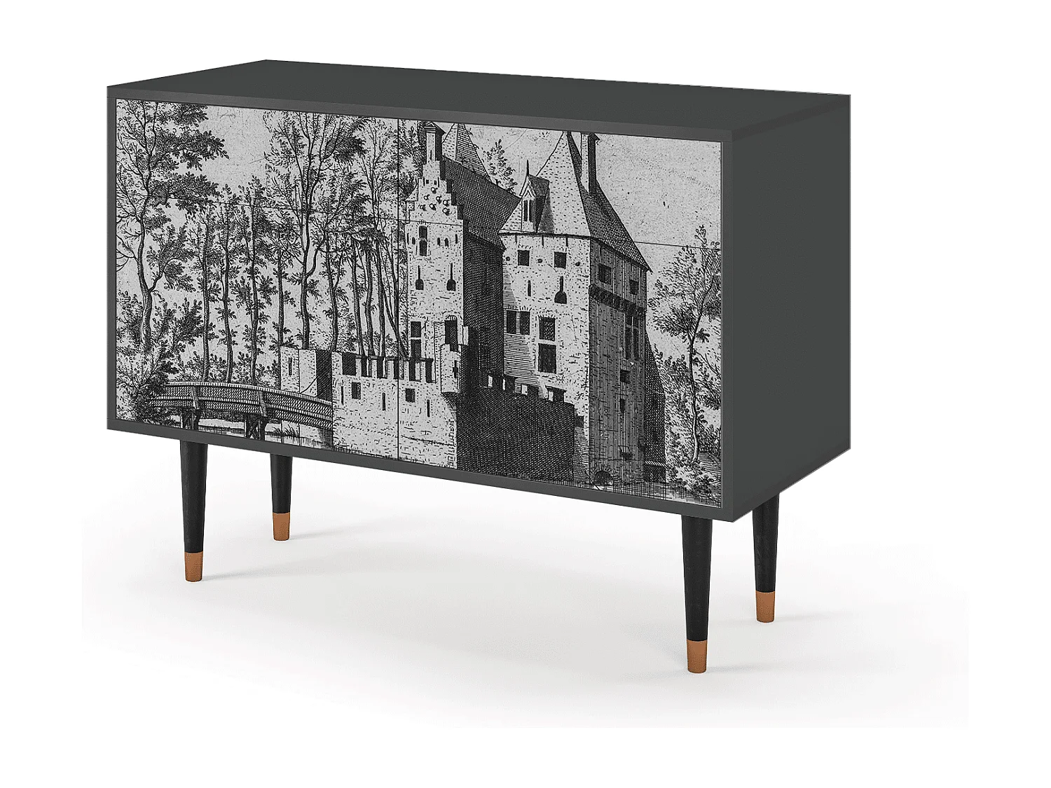 Buffet - 115x85x48 cm - BS4 - Castle with Bridge, Anthracite