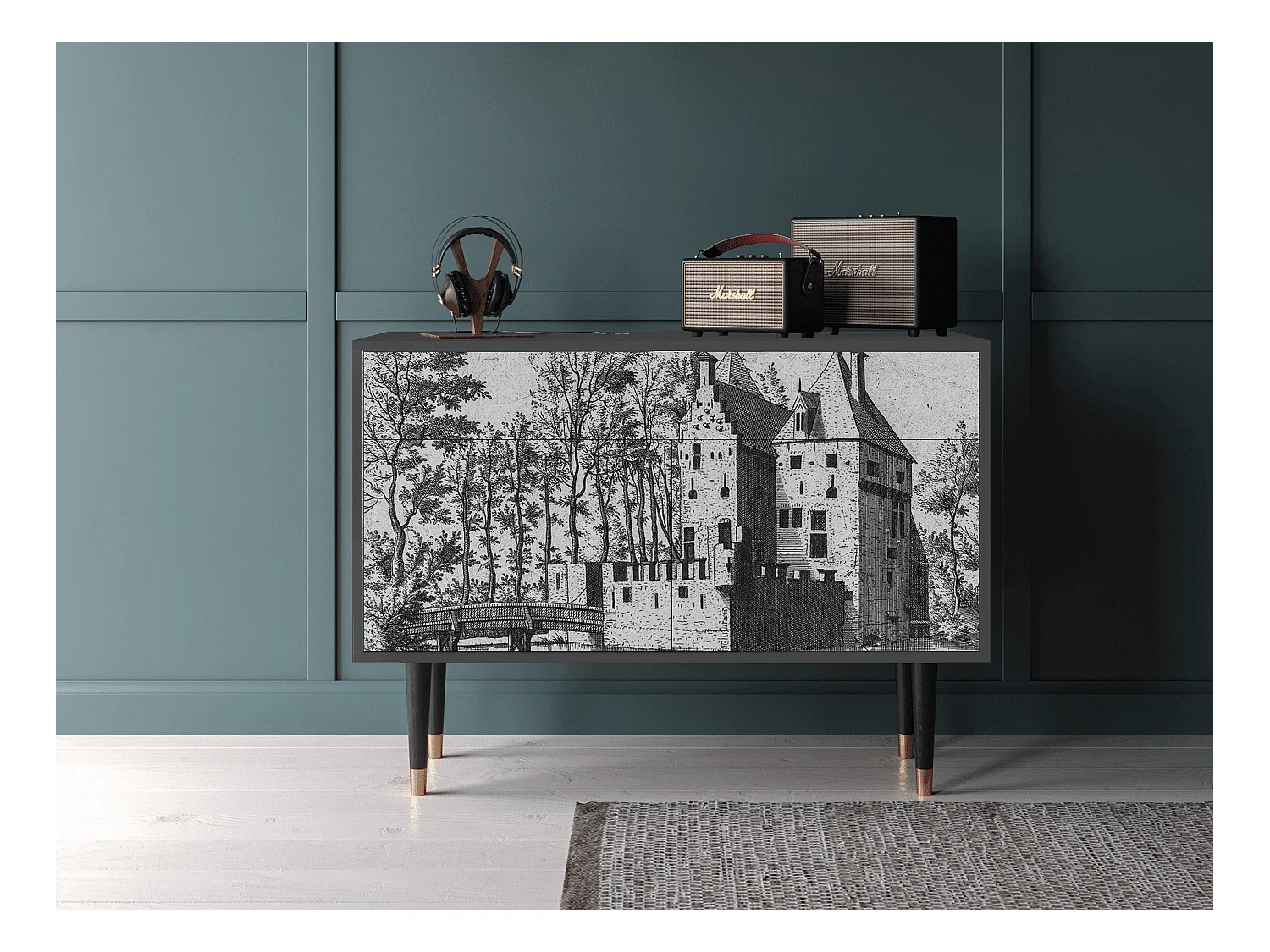 Buffet - 115x85x48 cm - BS4 - Castle with Bridge, Anthracite