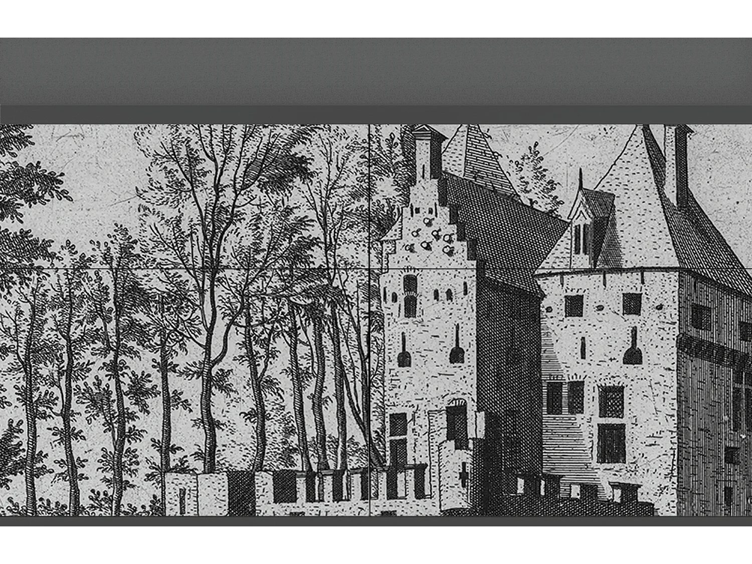 Kredens - 115x85x48 cm - BS4 - Castle with Bridge, Antracyt