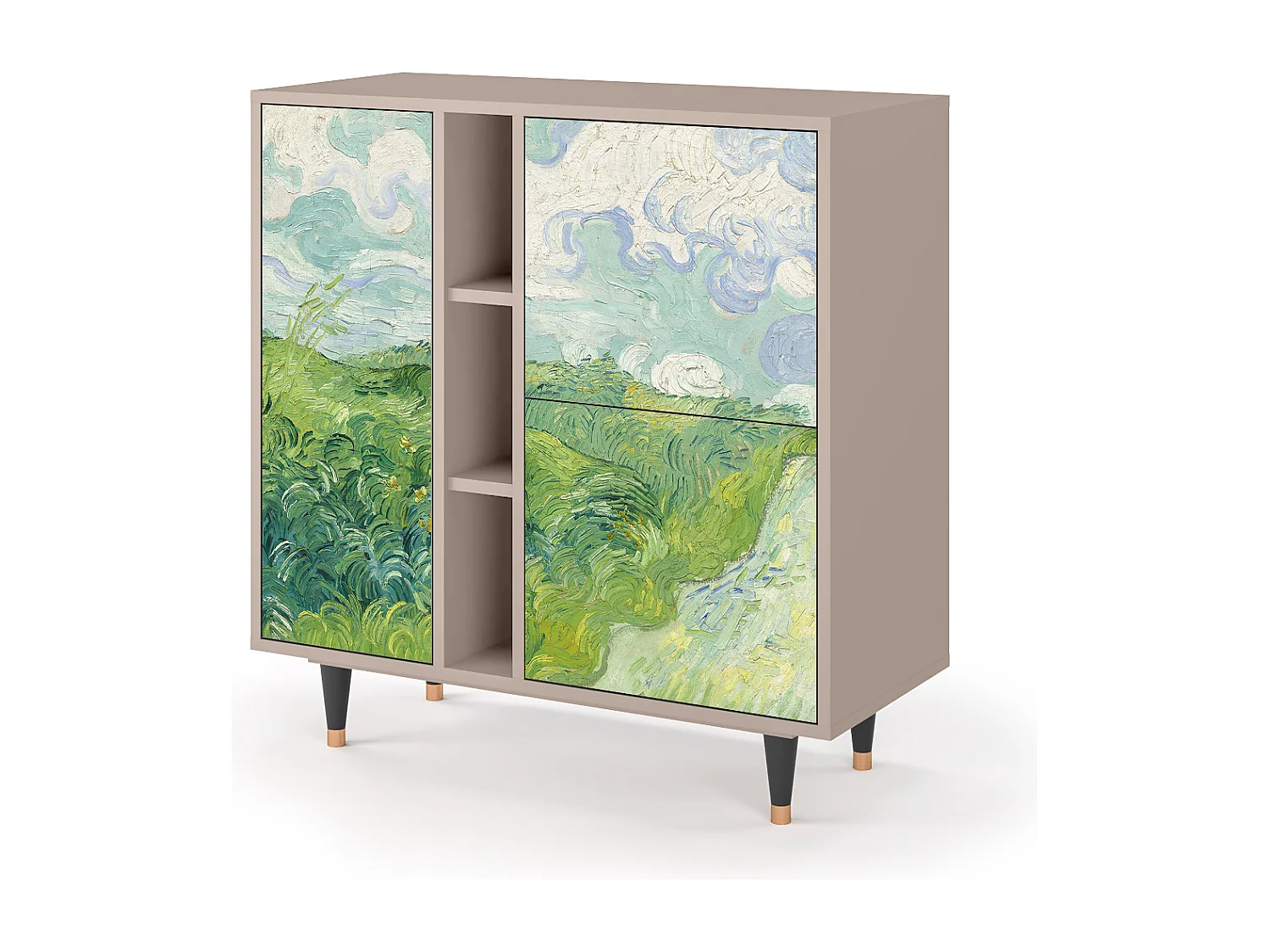 Kredens - 94х96х41 cm - BS5 - Green Wheat Fields, Latte