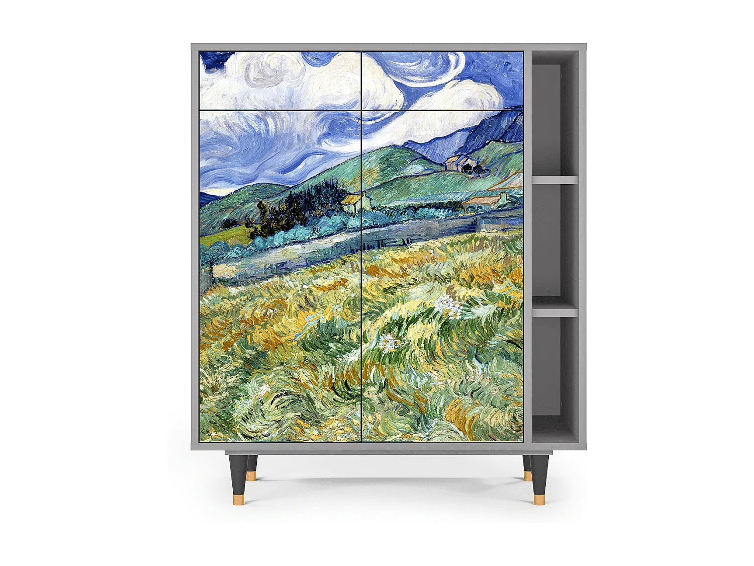 Kredens - 96х110х41 cm - BS6 - Landscape, Szary