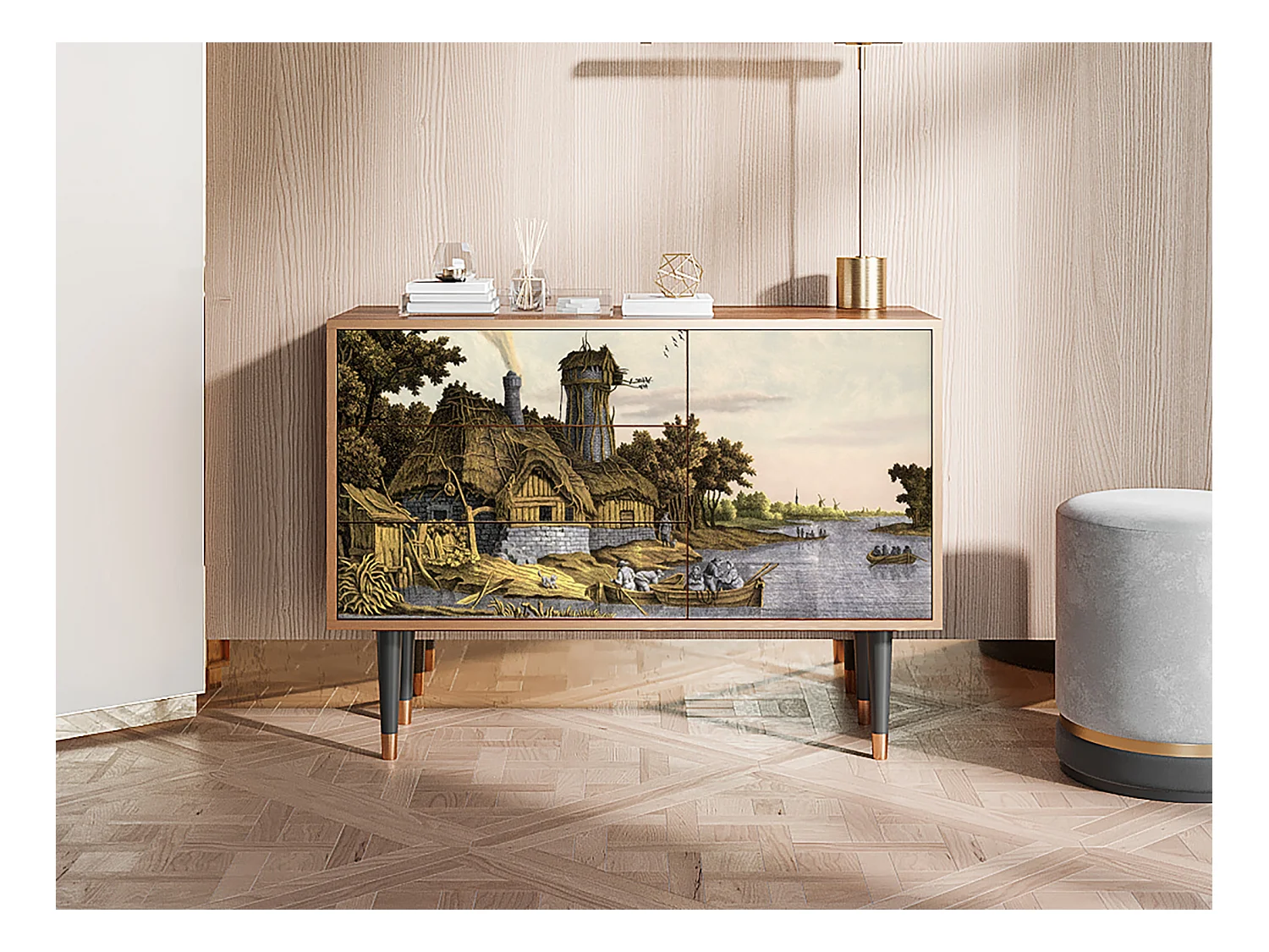Buffet - 115х84х41 cm - S3 - Mill along a River, Noyer