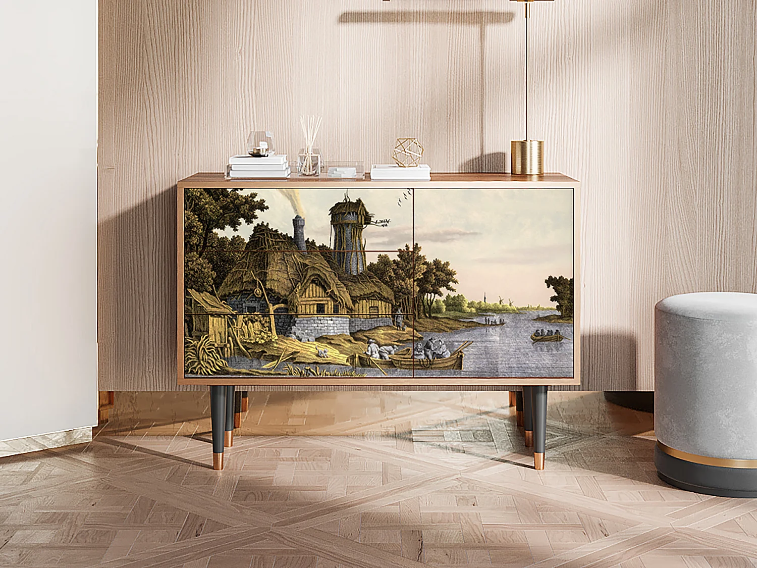 Buffet - 115х84х41 cm - S3 - Mill along a River, Noyer