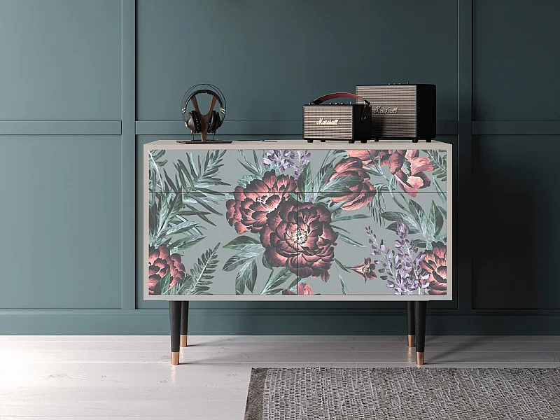 Buffet - 115x85x48 cm - BS4 - Light Peonies, Sable