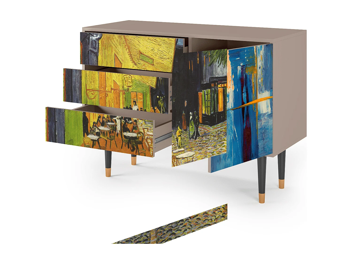 Credenza - 115х84х41 cm - S3 - Café Terrace at Night, Latte