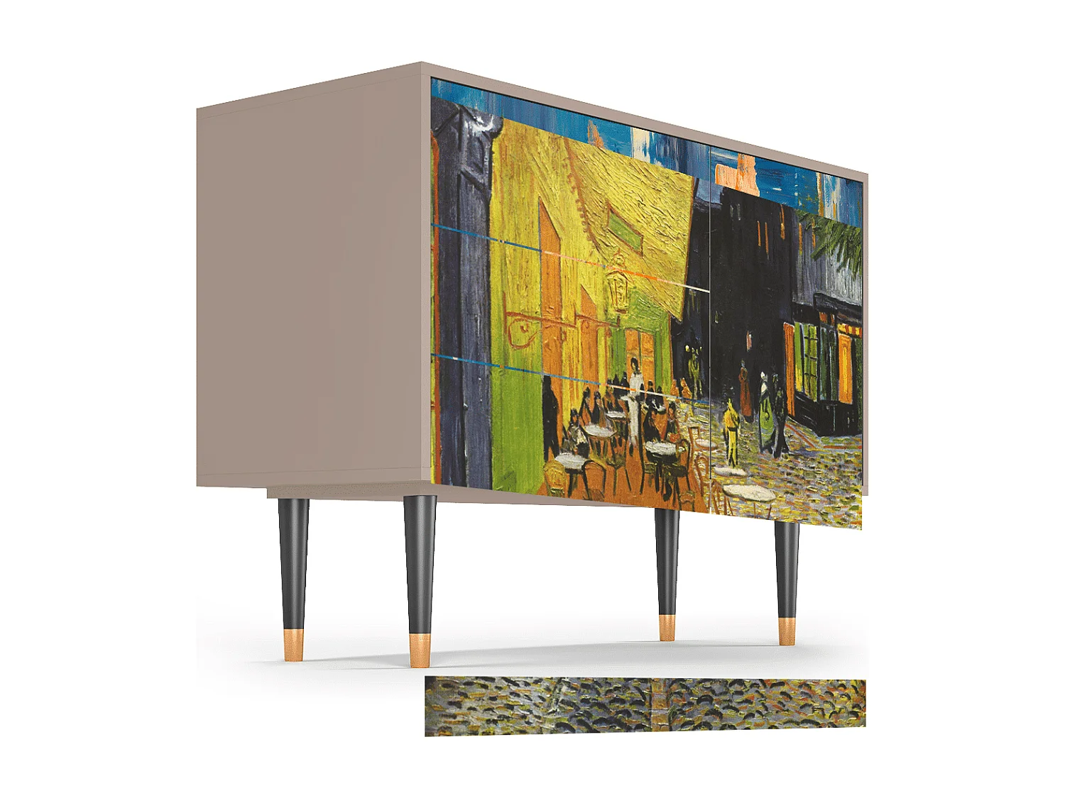 Kredens - 115х84х41 cm - S3 - Café Terrace at Night, Latte