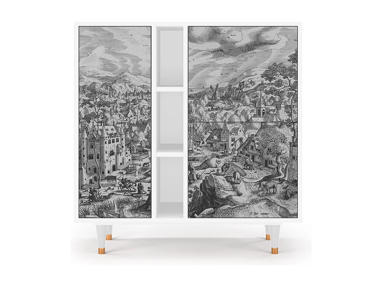 Credenza - 94х96х41 cm - BS5 - Bird Dropping, Bianco