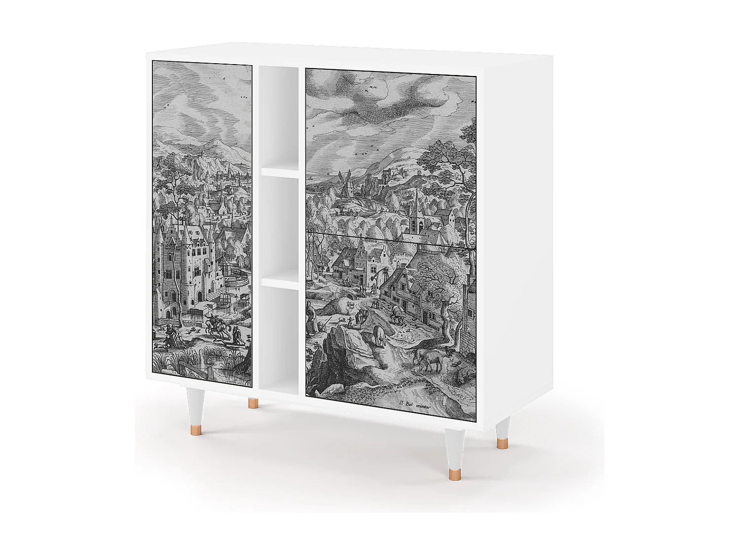 Credenza - 94х96х41 cm - BS5 - Bird Dropping, Bianco