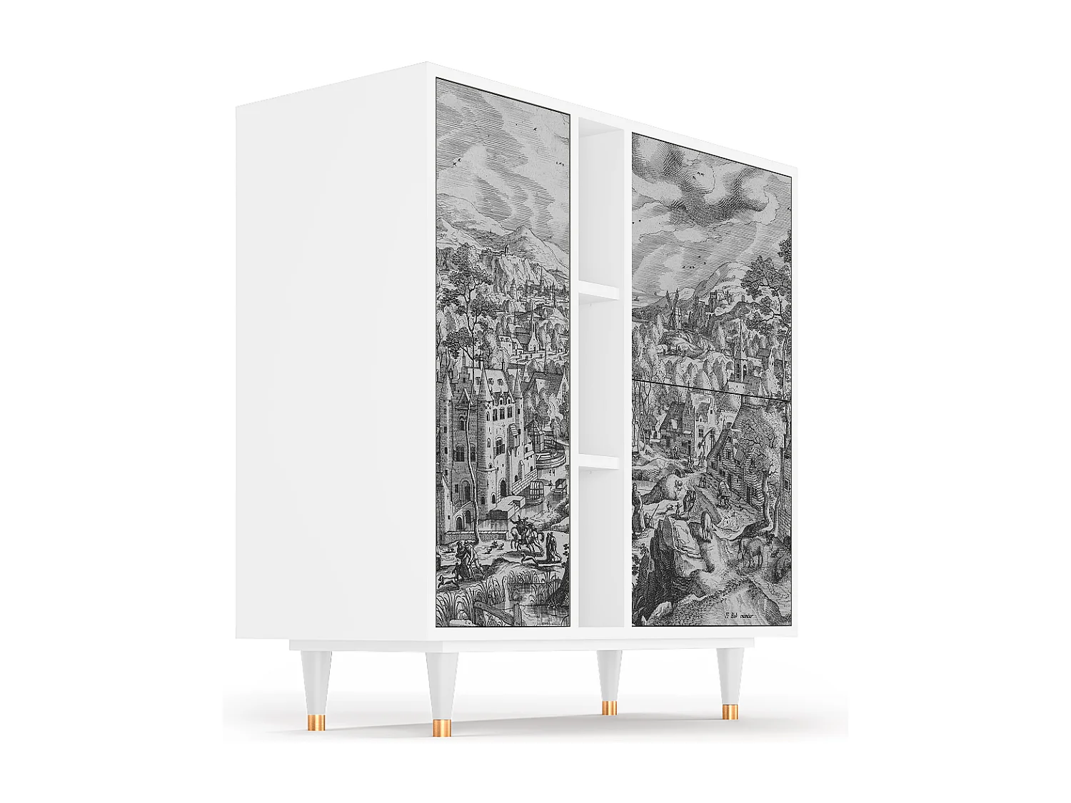 Credenza - 94х96х41 cm - BS5 - Bird Dropping, Bianco