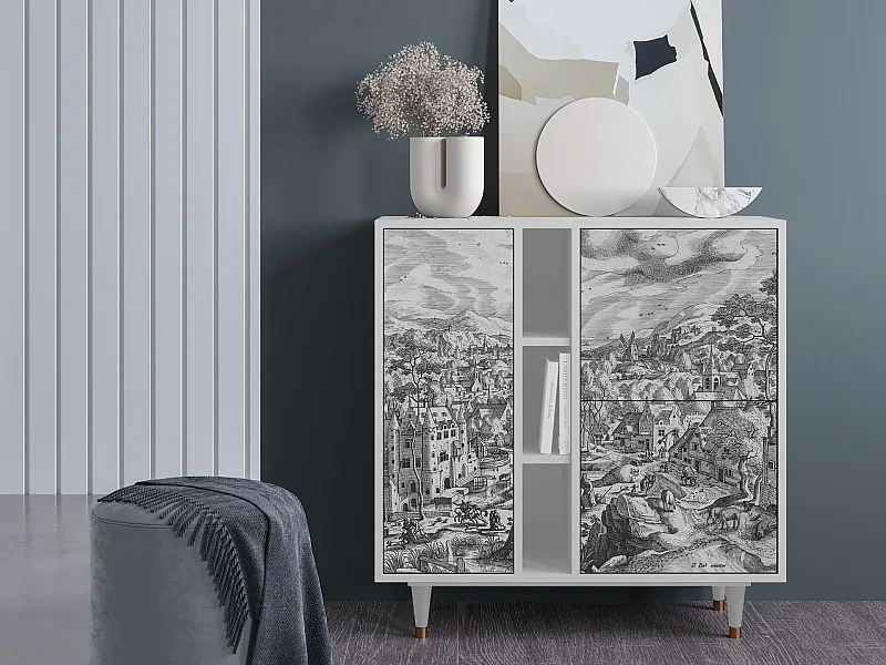 Credenza - 94х96х41 cm - BS5 - Bird Dropping, Bianco