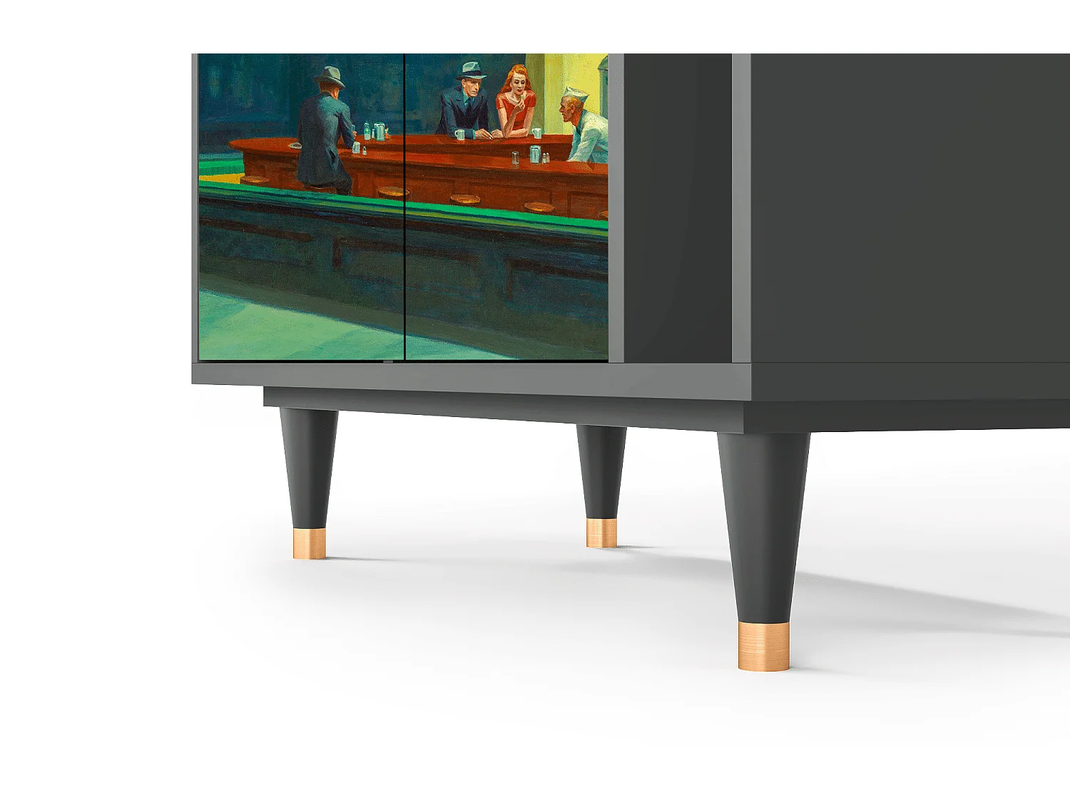 Kredens - 96х110х41 cm - BS6 - Nighthawks by Hopper, Antracyt