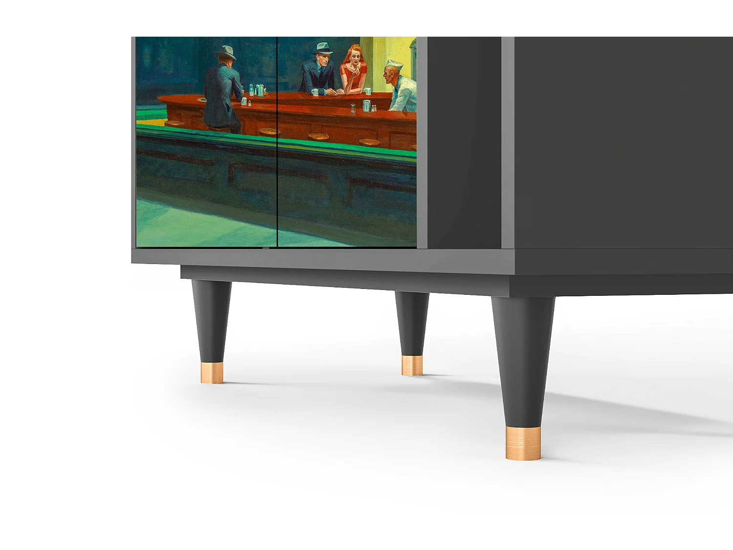 Kredens - 96х110х41 cm - BS6 - Nighthawks by Hopper, Antracyt