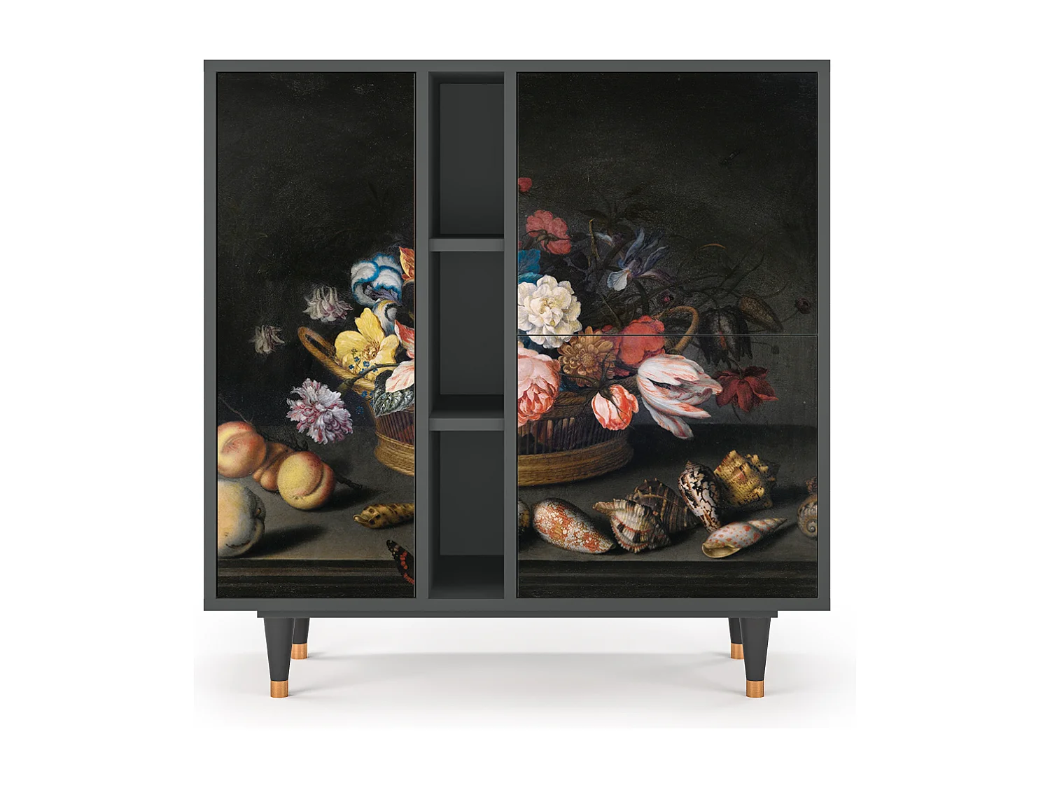 Buffet - 94х96х41 cm - BS5 - Still Life with Flowers, Anthracite