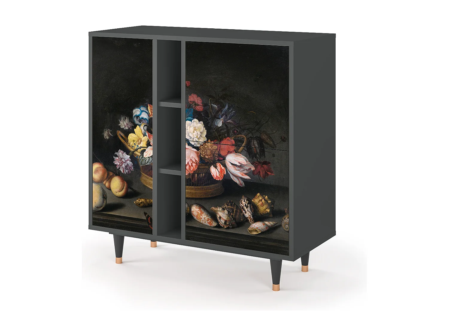 Buffet - 94х96х41 cm - BS5 - Still Life with Flowers, Anthracite