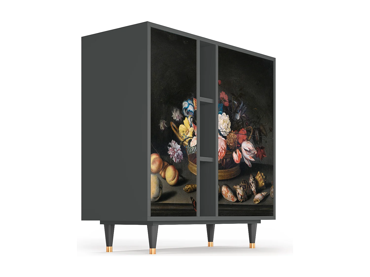 Buffet - 94х96х41 cm - BS5 - Still Life with Flowers, Anthracite