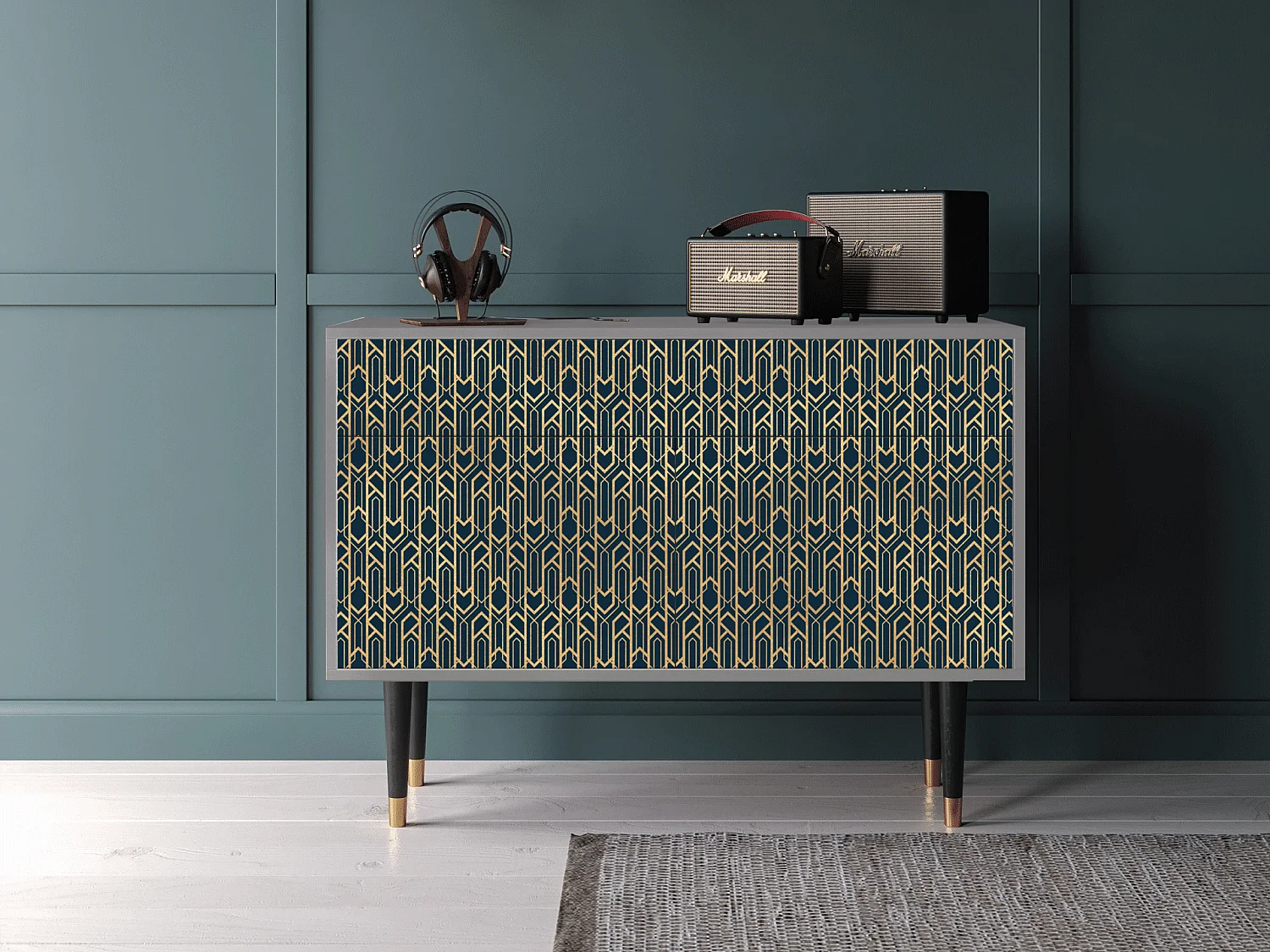 Kredens - 115x85x48 cm - BS4 - Golden Empire, Szary