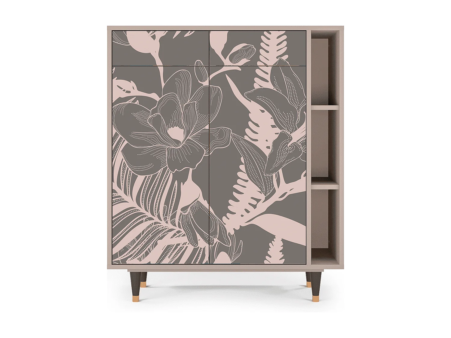 Sideboard - 96х110х41 cm - BS6 - Issabelline Flower, Latte