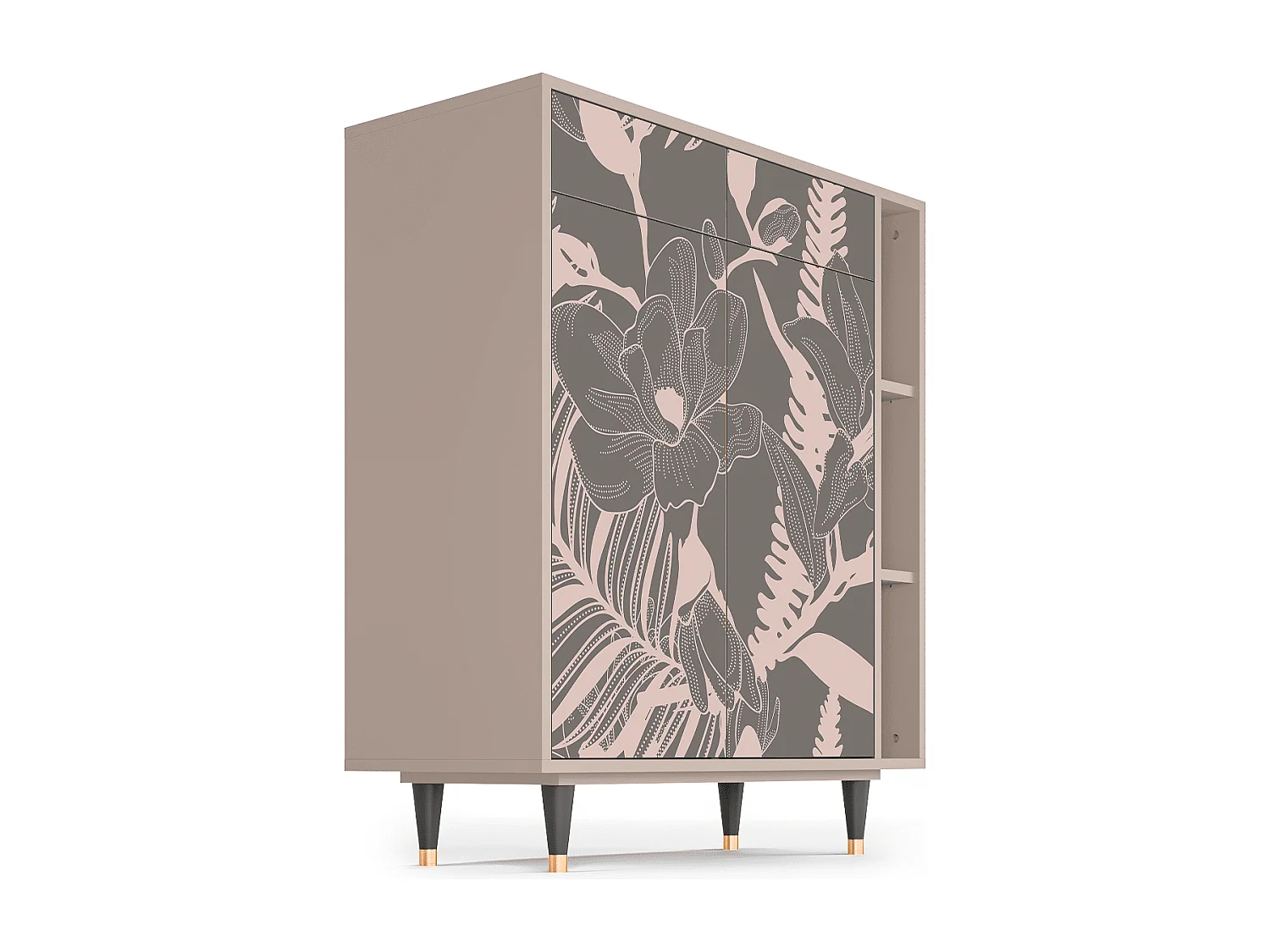 Sideboard - 96х110х41 cm - BS6 - Issabelline Flower, Latte