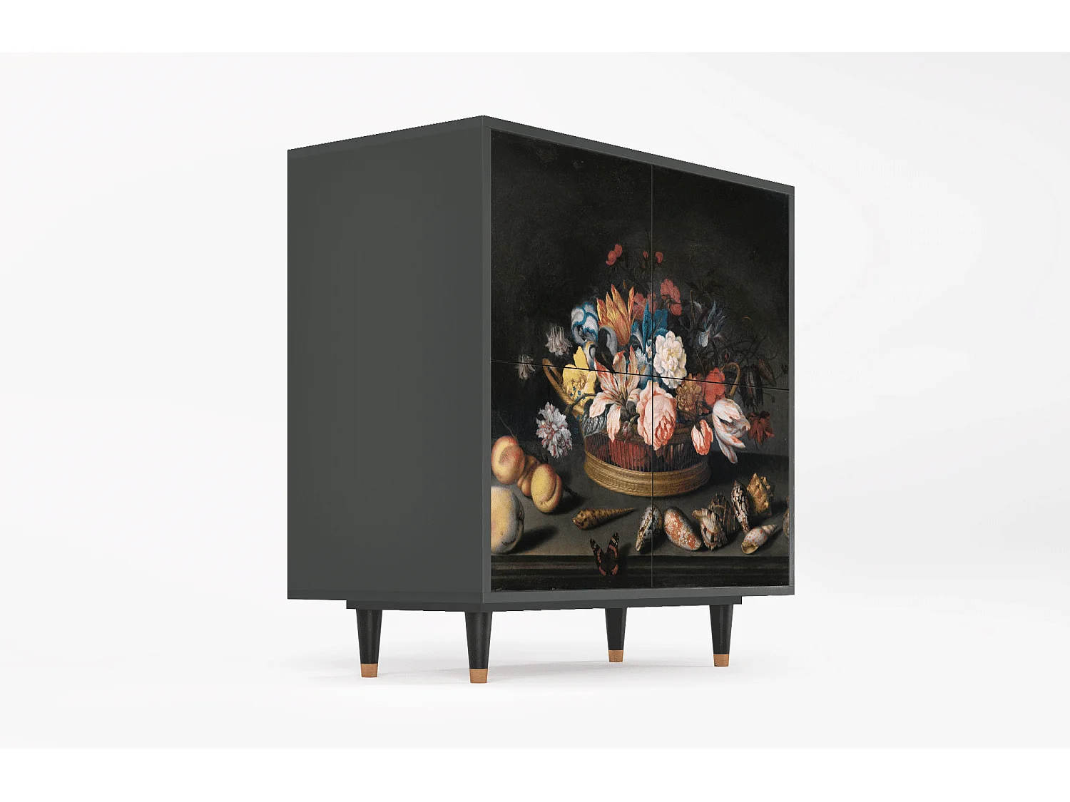 Buffet - 94x96x48 cm - BS3 - Still Life with Flowers, Anthracite