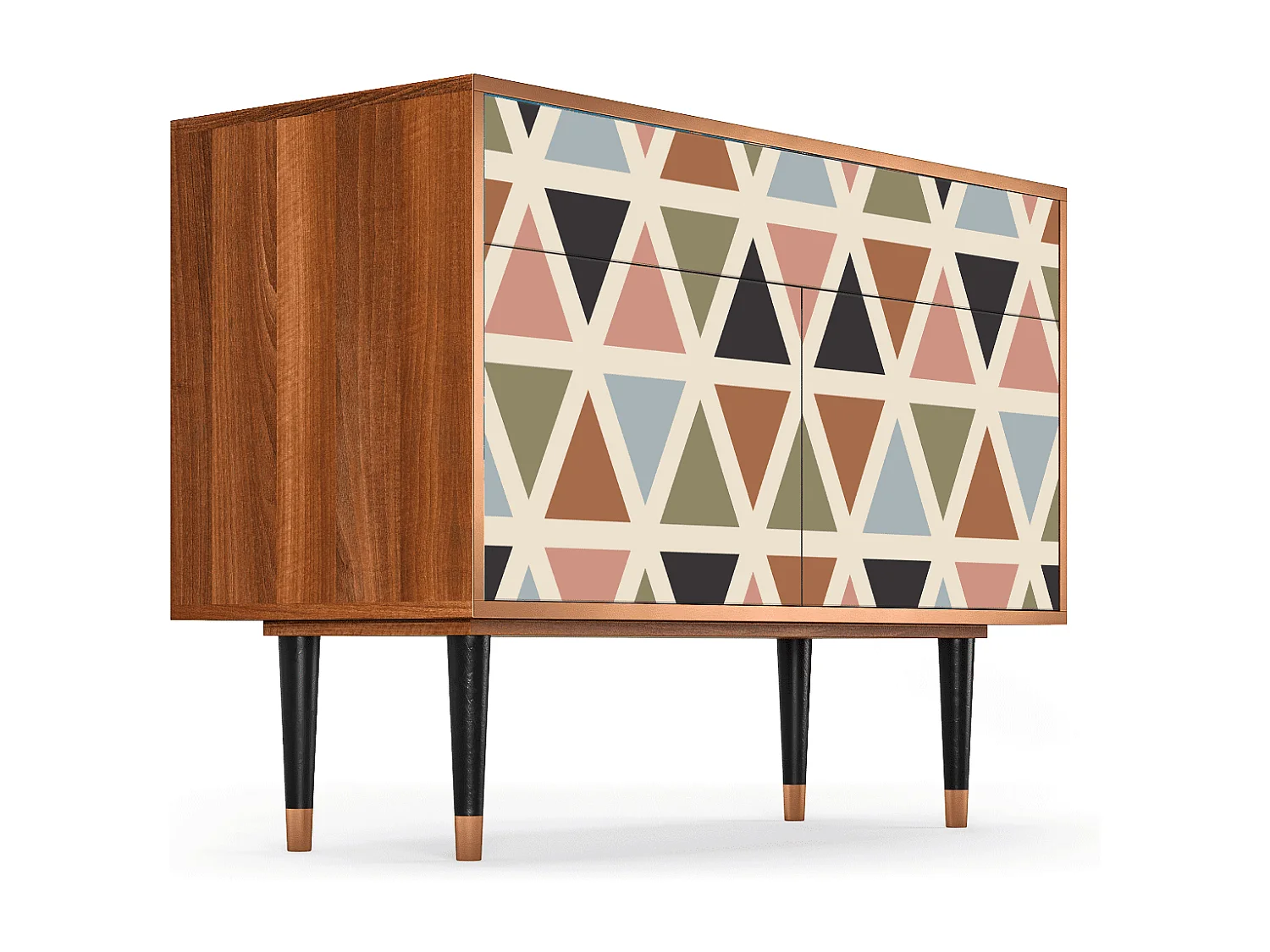 Kredens - 115x85x48 cm - BS4 - Royal Triangles, Orzech