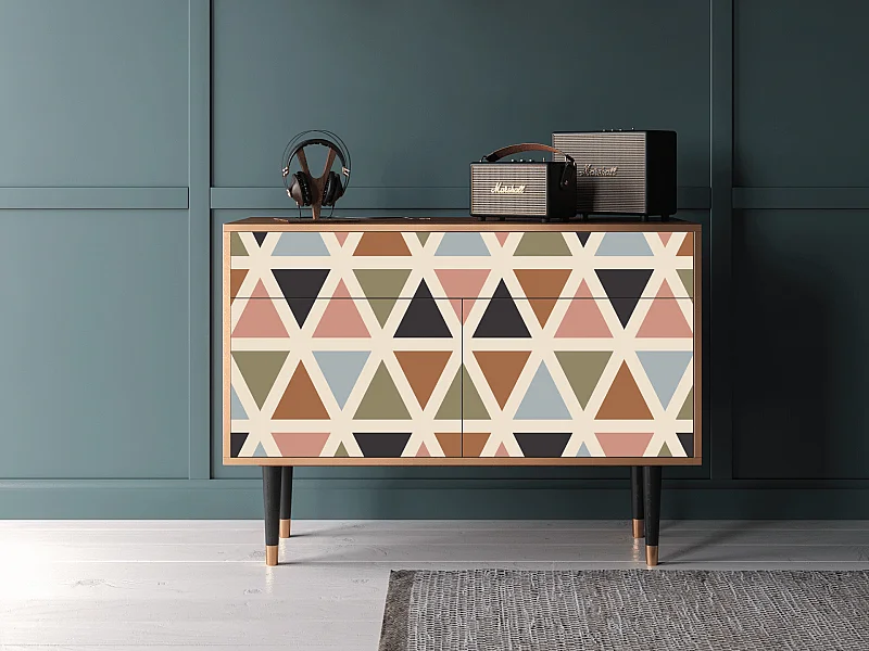 Credenza - 115x85x48 cm - BS4 - Royal Triangles, Noce