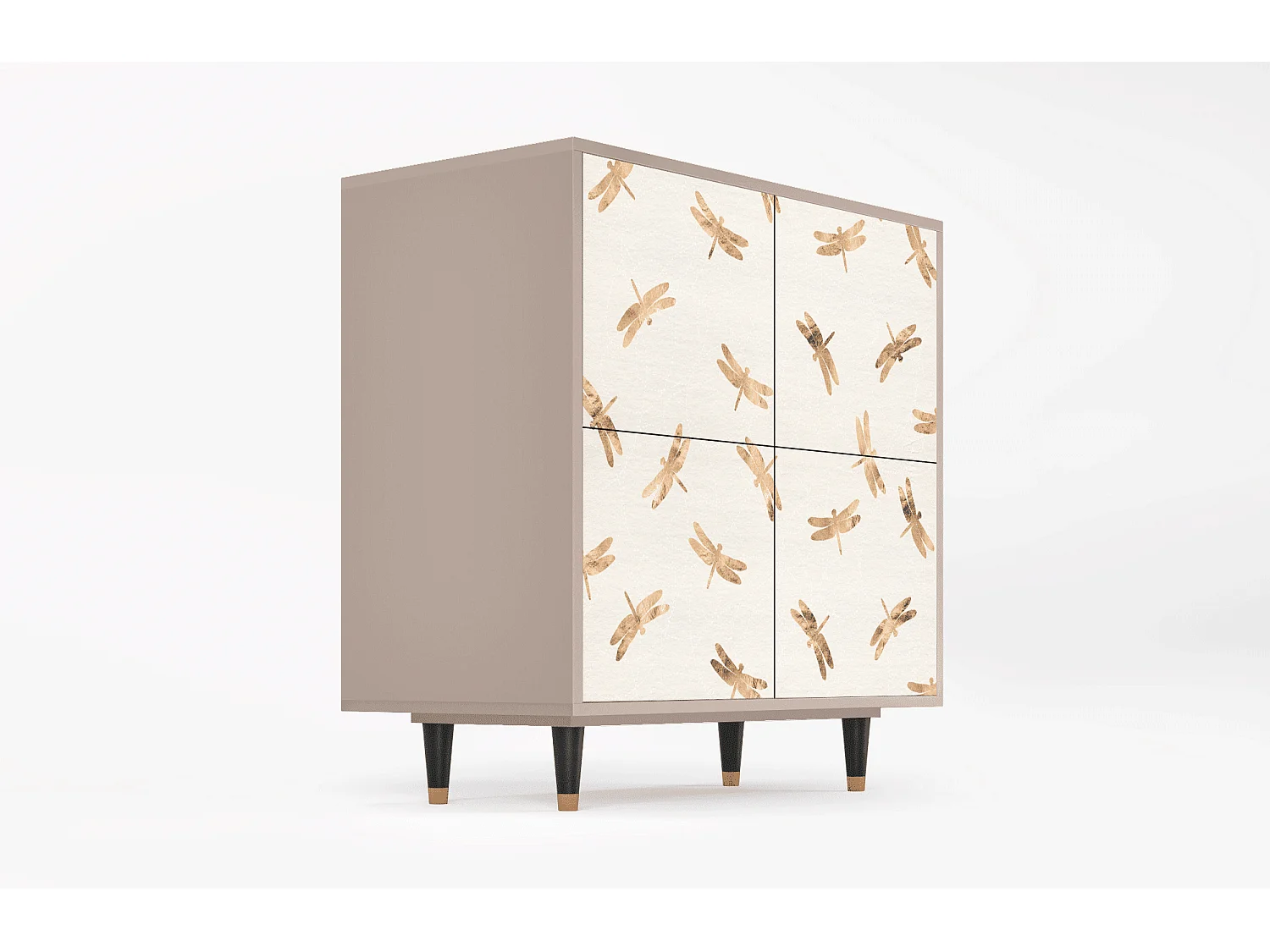 Kredens - 94x96x48 cm - BS3 - Nude Dragonflies, Latte