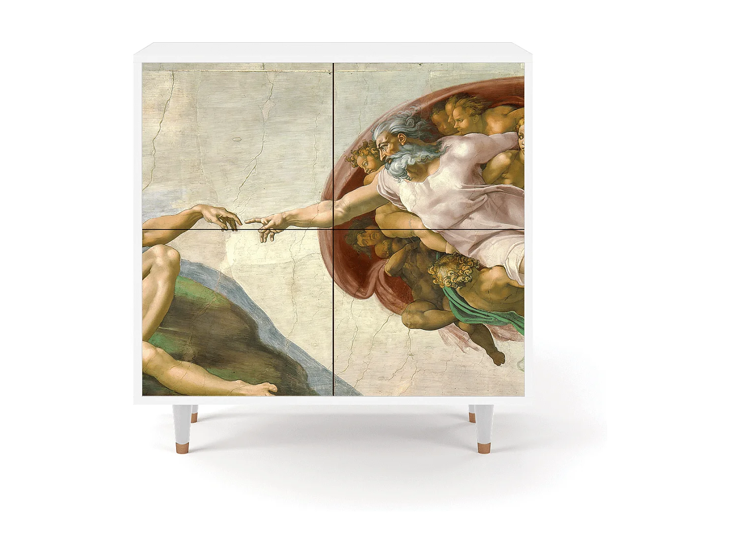 Buffet - 94x96x48 cm - BS3 - The Creation of Adam, Blanc