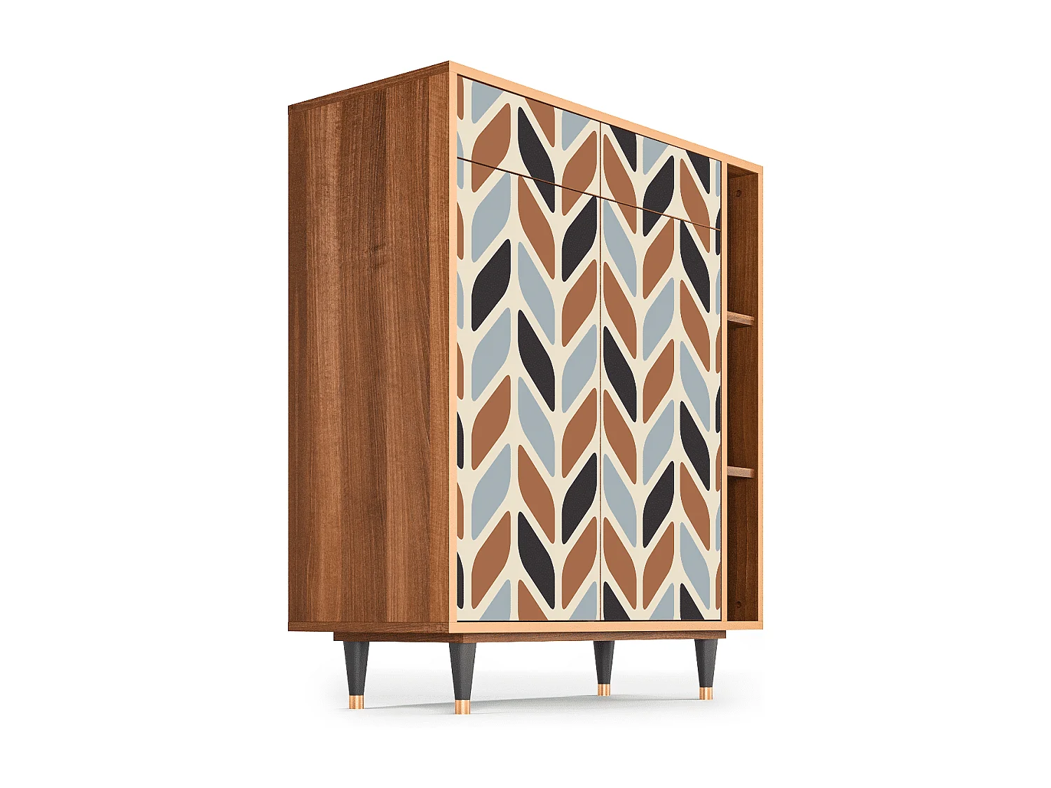 Sideboard - 96х110х41 cm - BS6 - Beige Laure, Walnuss