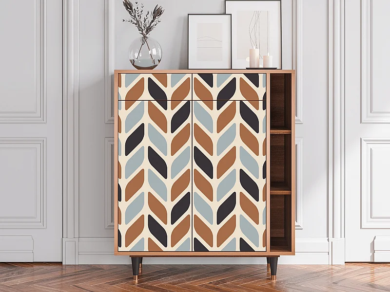 Credenza - 96х110х41 cm - BS6 - Beige Laure, Noce