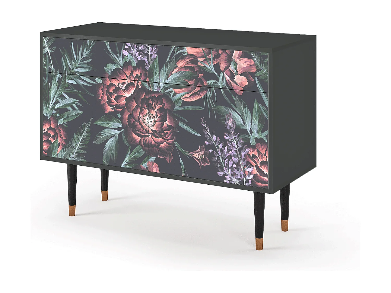 Credenza - 115x85x48 cm - BS4 - Dark Peonies, Antracite