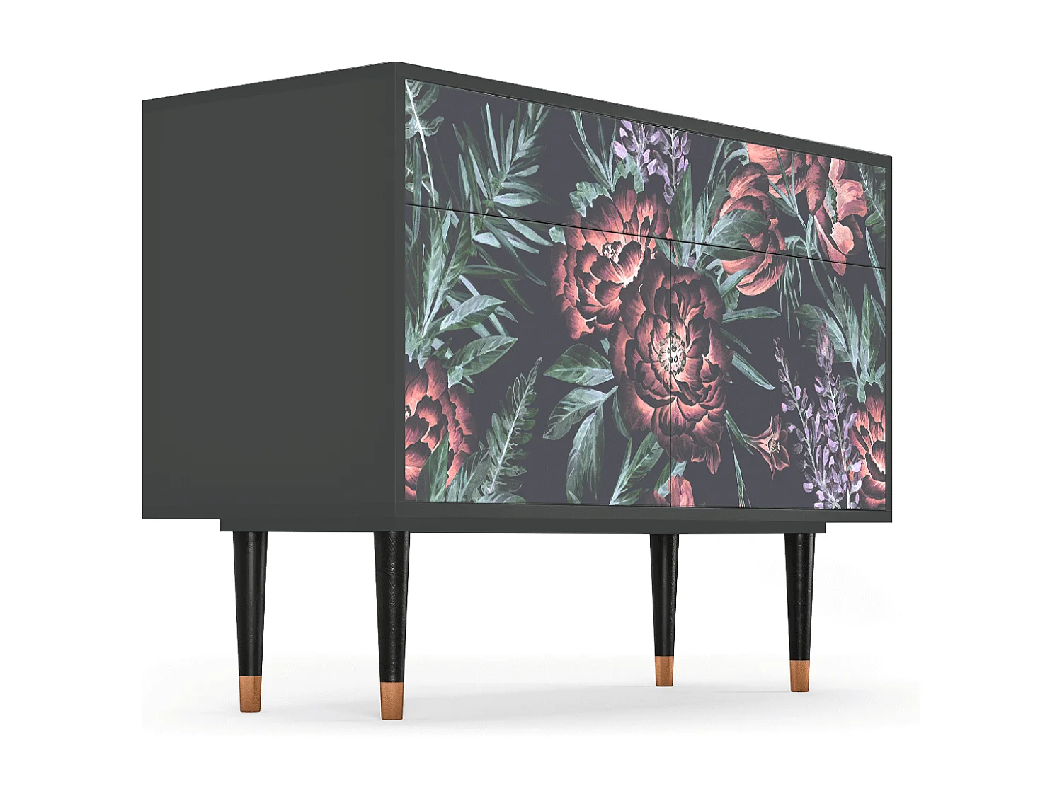 Credenza - 115x85x48 cm - BS4 - Dark Peonies, Antracite