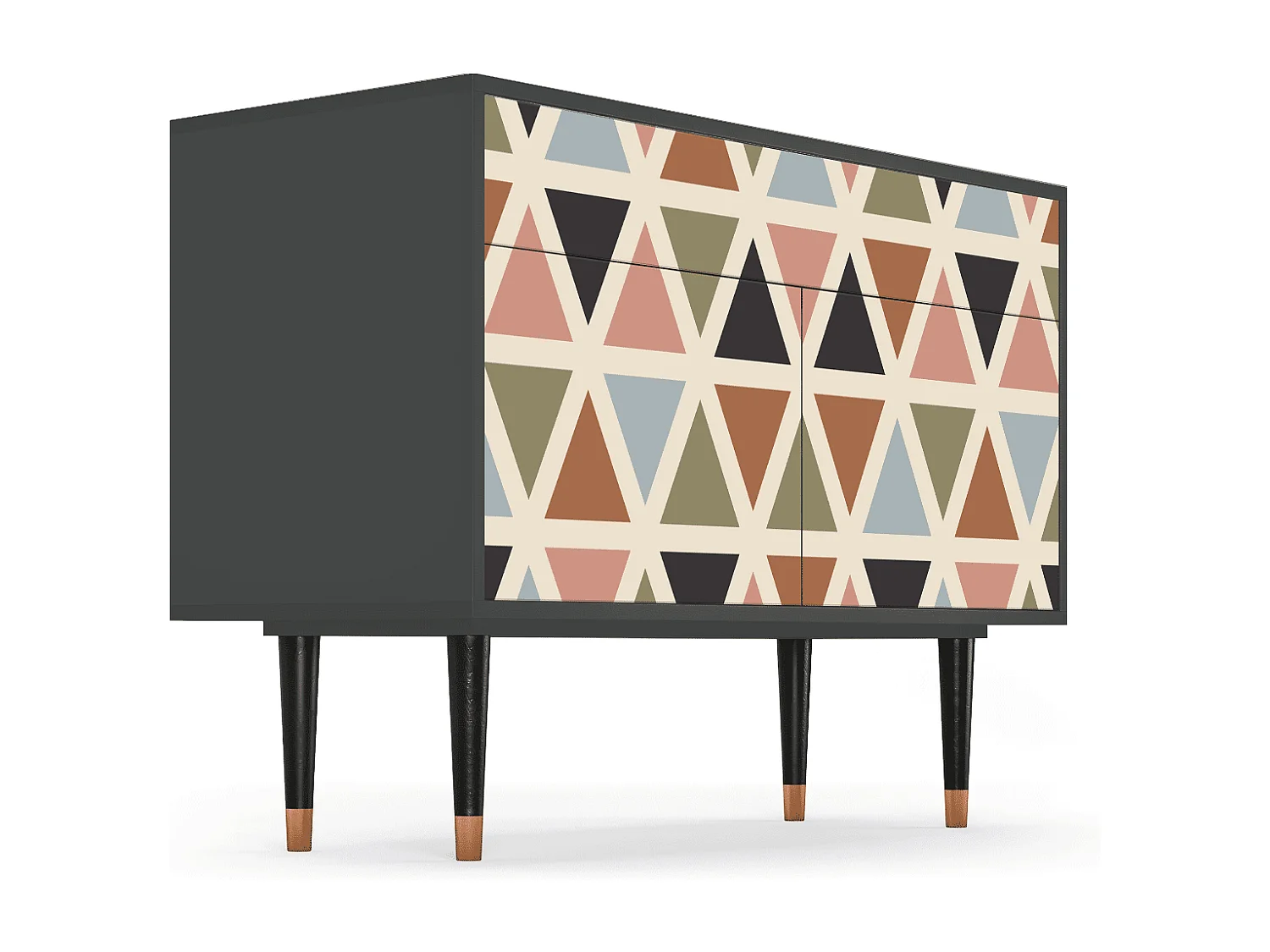 Kredens - 115x85x48 cm - BS4 - Royal Triangles, Antracyt