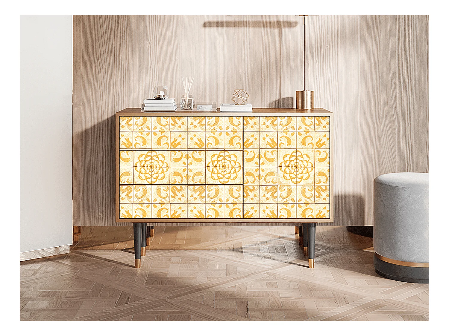 Buffet - 115х84х41 cm - S3 - Sunshiny Tile, Noyer