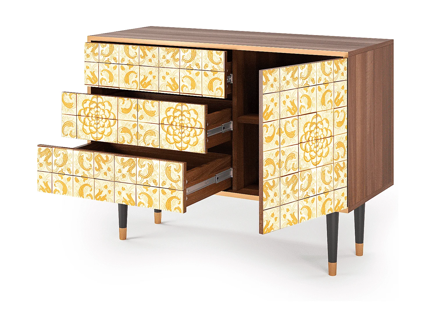 Sideboard - 115х84х41 cm - S3 - Sunshiny Tile, Walnuss