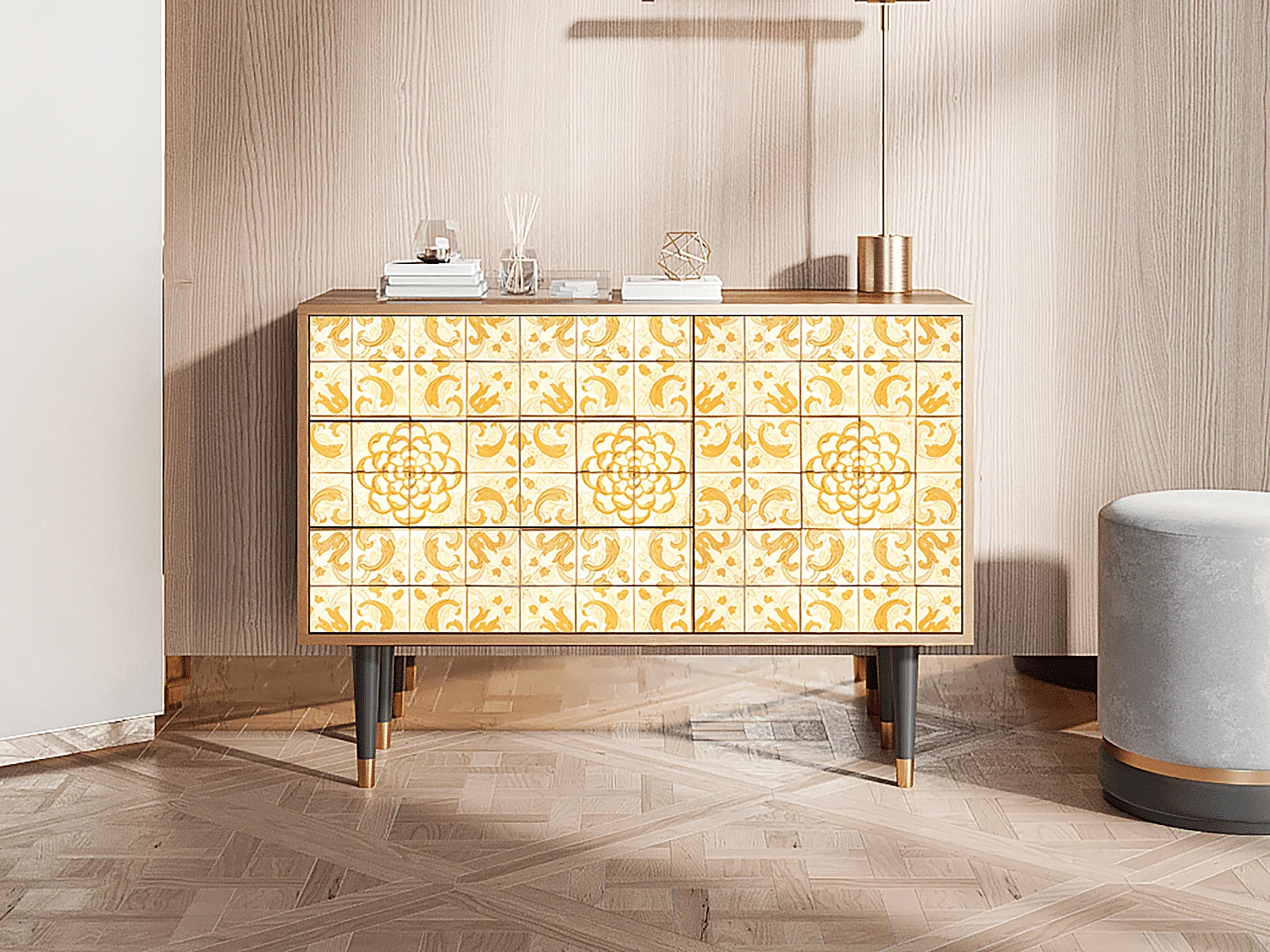 Credenza - 115х84х41 cm - S3 - Sunshiny Tile, Noce