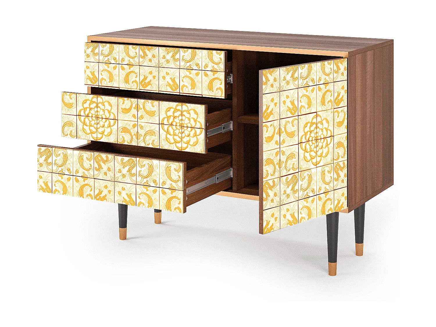 Credenza - 115х84х41 cm - S3 - Sunshiny Tile, Noce