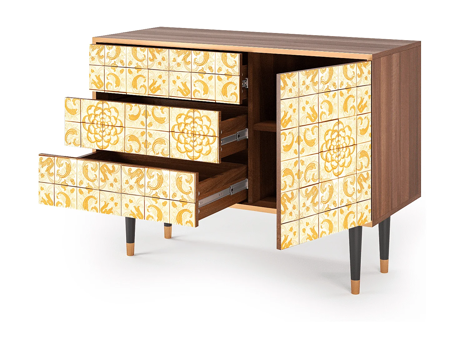 Credenza - 115х84х41 cm - S3 - Sunshiny Tile, Noce